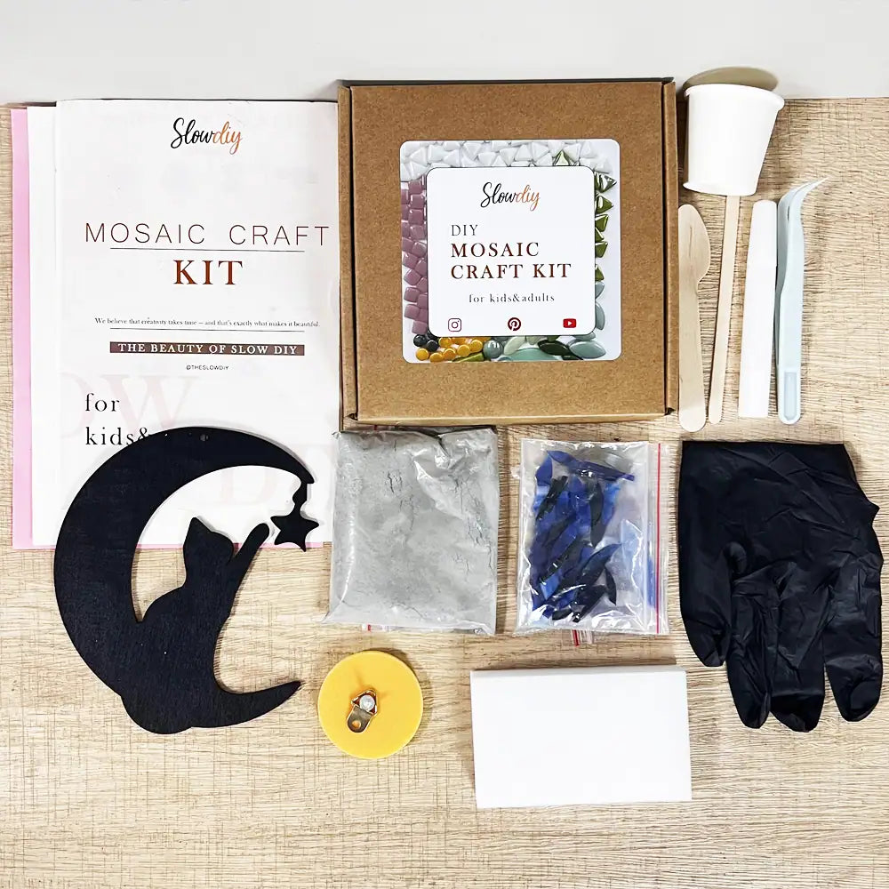 Cat on the Moon Glass Mosaic Art Kit