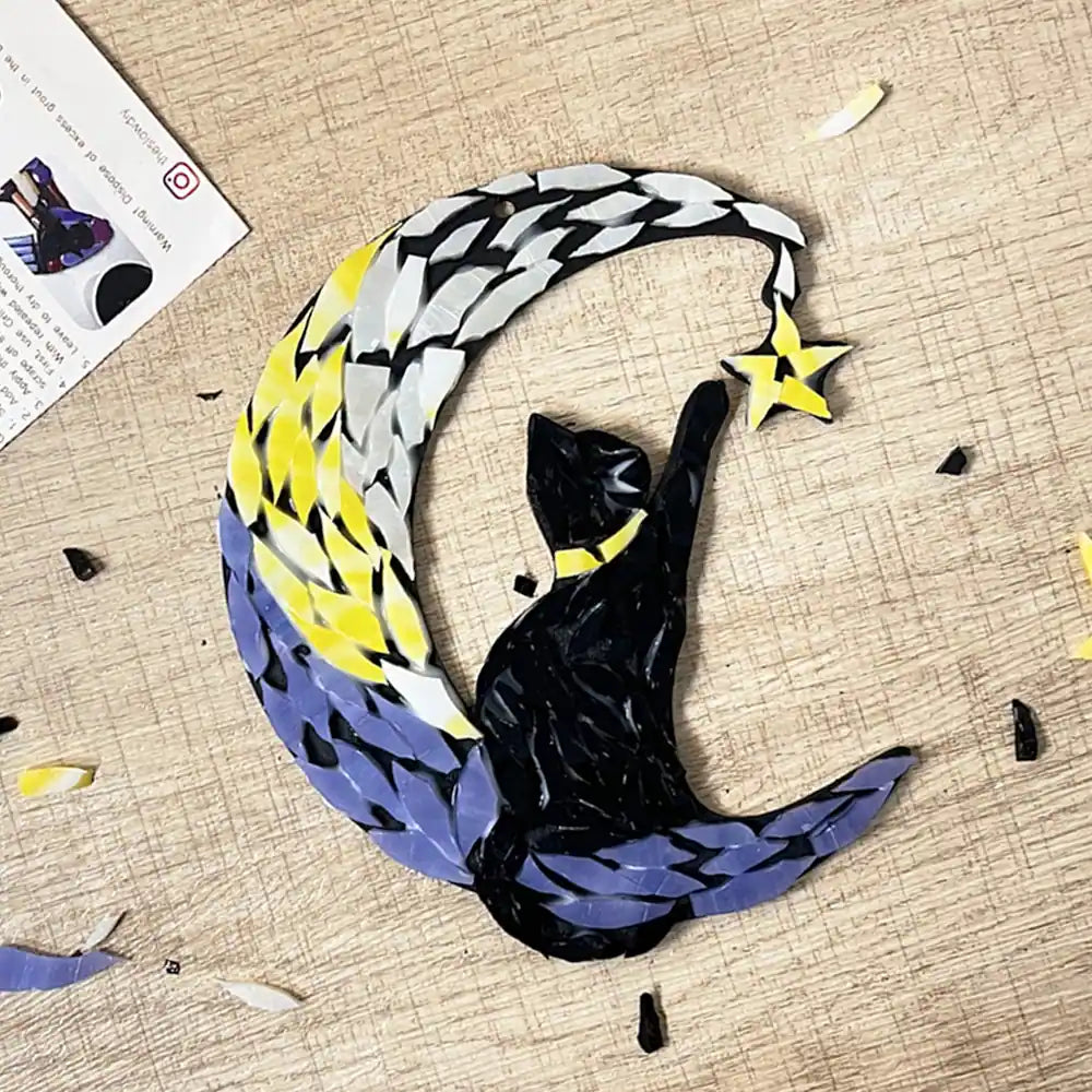 Cat on the Moon Glass Mosaic Art Kit