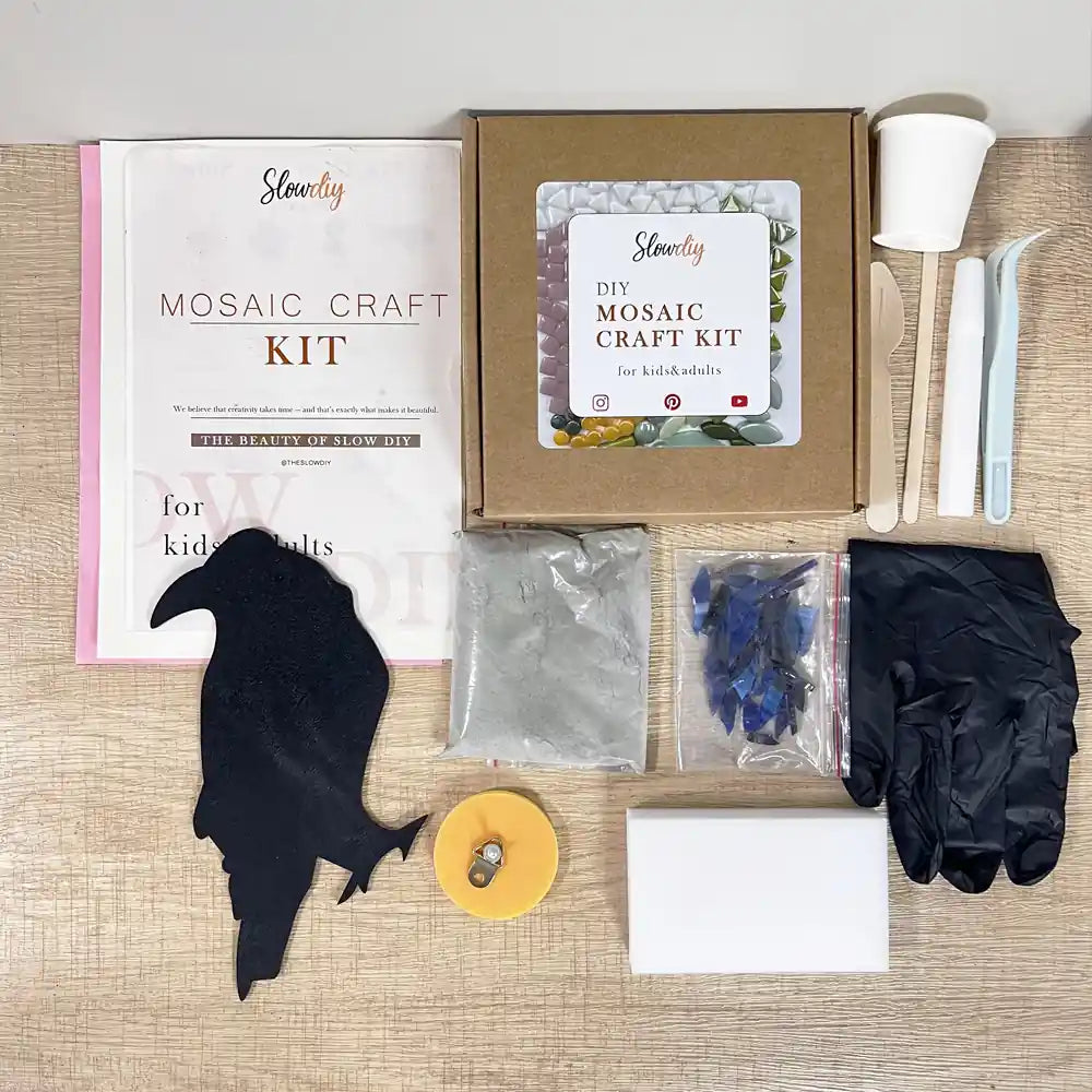 Dazzling Raven Glass Mosaic Kit