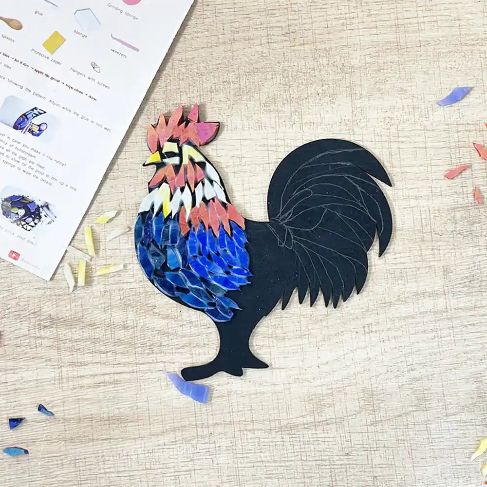 DIY Chicken Rooster Glass Mosaic Kit