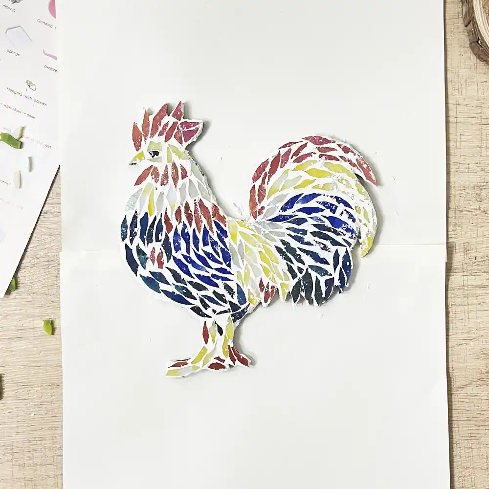 DIY Chicken Rooster Glass Mosaic Kit